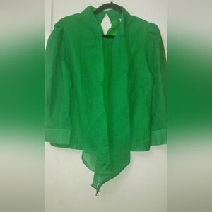 Green Women's Shirt w/Bow Style w/Pearl Button
